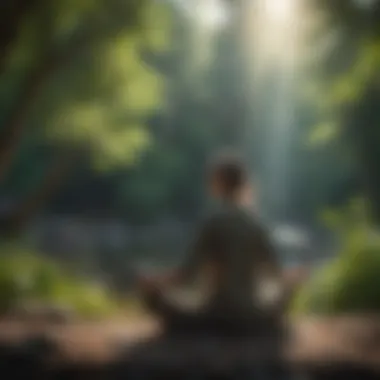 A person meditating in nature, reflecting inner peace