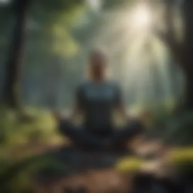 Person practicing meditation in nature