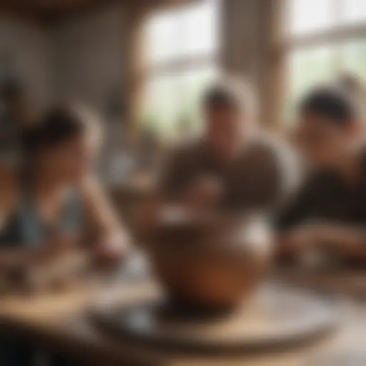 A group engaged in a local hobby class, such as painting or pottery.