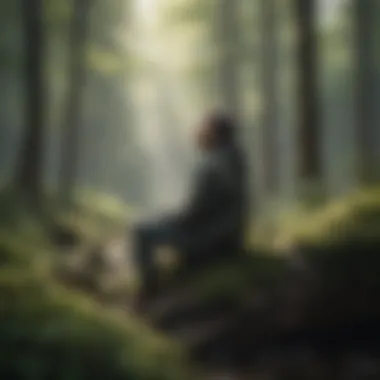 Embracing Solitude A person contemplating in solitude, surrounded by nature