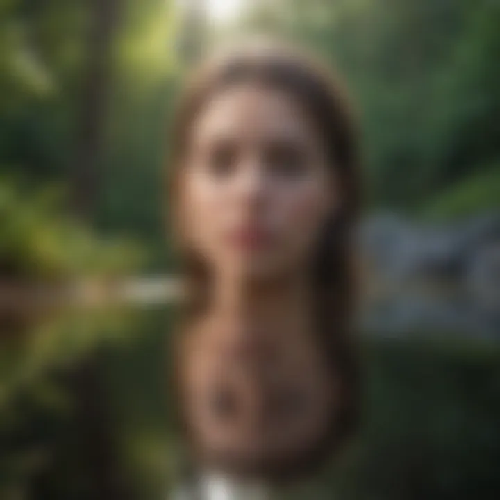 A person reflecting in nature, embodying personal growth