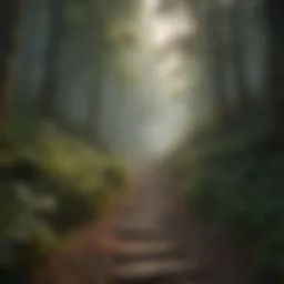 A winding path through a serene forest symbolizing the journey of self-discovery