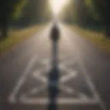 A person standing at a crossroads, contemplating different paths.