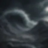 Abstract representation of a swirling, dark storm symbolizing nightmares