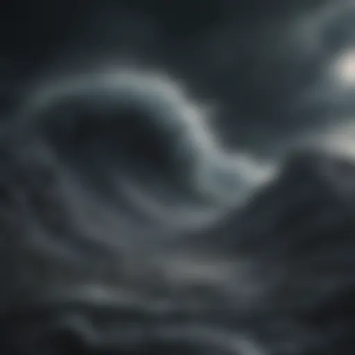 Abstract representation of a swirling, dark storm symbolizing nightmares