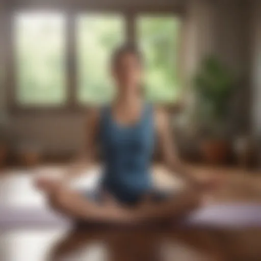 Woman practicing yoga in a serene setting