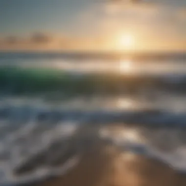 Soothing visualization of ocean waves for guided meditation on relaxation