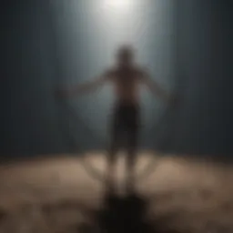 Person breaking free from chains of stagnation