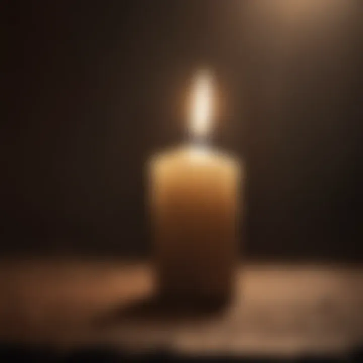 A candle burning brightly in the darkness signifying hope and inspiration