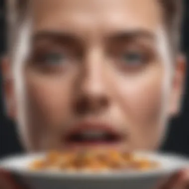 Savoring Each Bite for Enhanced Awareness Close-up of a person enjoying a small portion of food mindfully