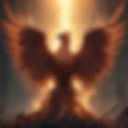 Illustration depicting a phoenix rising from the ashes symbolizing resilience and renewal