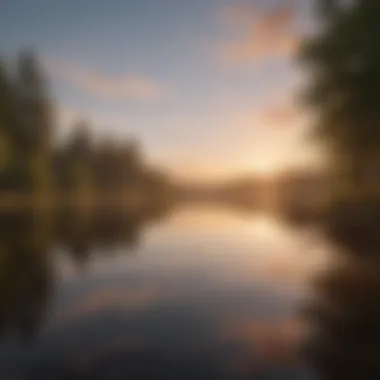 Sunrise over a tranquil lake representing a positive mindset