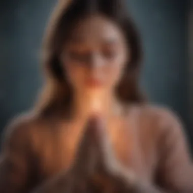 Symbolic visualization of unlocking the power of prayer meditation