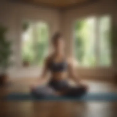 Woman practicing yoga in serene environment