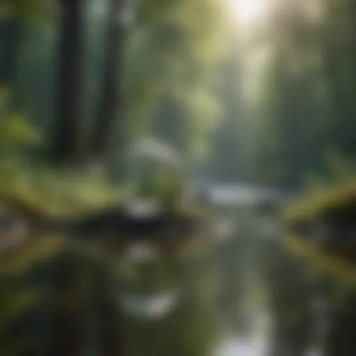 Serene nature scene promoting mindfulness