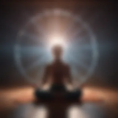 Illustration of a radiant aura surrounding a meditating figure