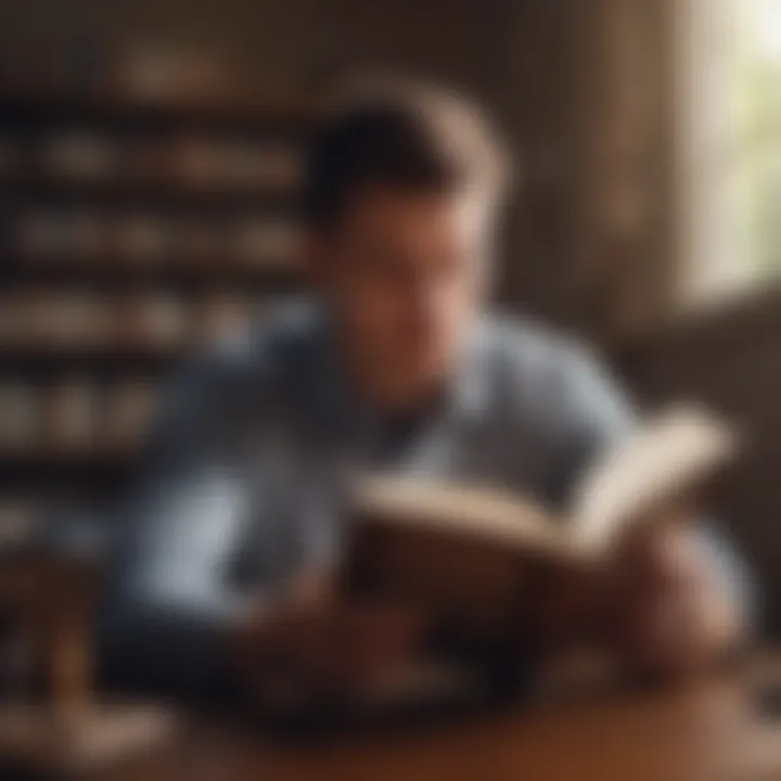 A person immersed in a book, demonstrating focused reading as a mindfulness practice.