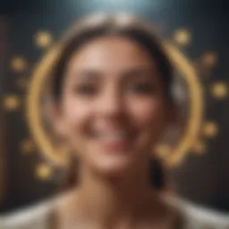 Conceptual representation of happiness through various cultural symbols.