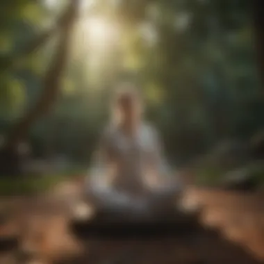 Person meditating in a peaceful setting