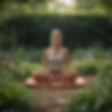 Mindfulness in a Garden A person meditating in a peaceful garden, embodying mindfulness and calmness