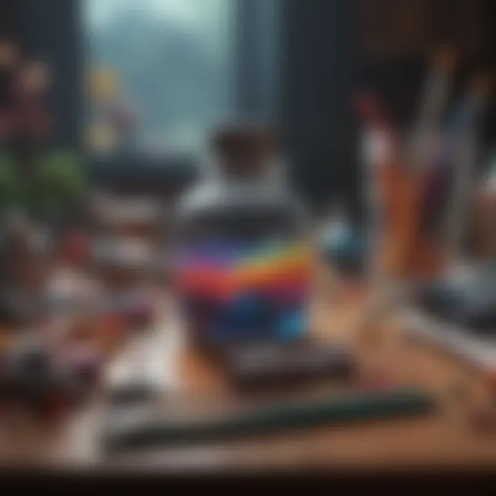An array of vibrant art supplies inviting creativity and engagement