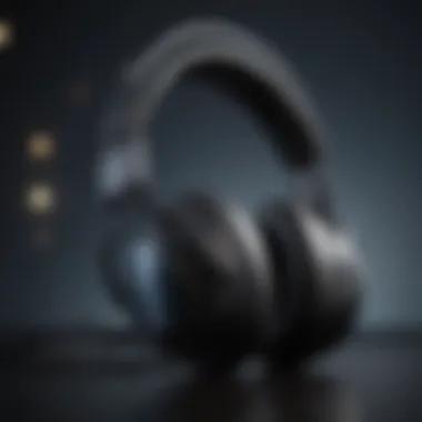 Embracing Sound Close-up of headphones with calming sound waves emanating