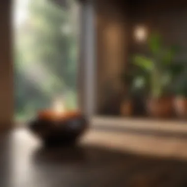Mindful Retreat Meditative space with soft lighting and soothing elements