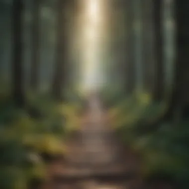 The Journey to Acceptance A winding path through a forest representing the journey to self-acceptance