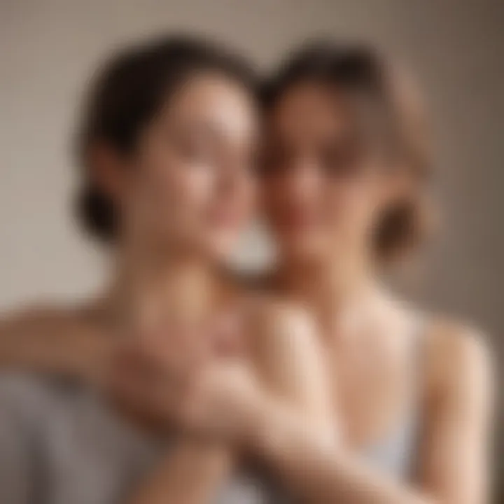 A person embracing themselves in a moment of self-love