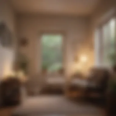 A cozy reading nook bathed in soft light