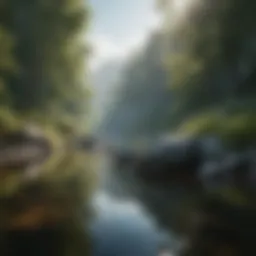 A serene landscape promoting mindfulness and calmness