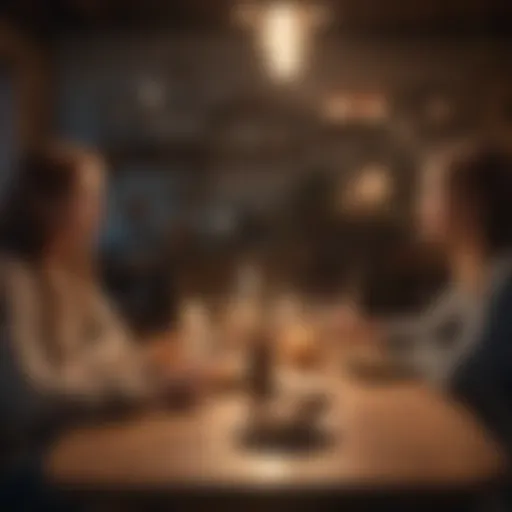 A serene gathering of friends sharing a meaningful conversation in a cozy setting.