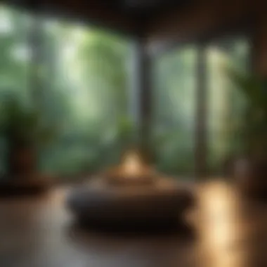 A Meditative Space Meditative space adorned with natural elements for tranquility