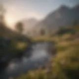 A serene landscape with soft colors to evoke calmness