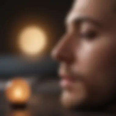 Mindfulness Techniques for Enhanced Sleep Close-up of a person practicing mindfulness meditation