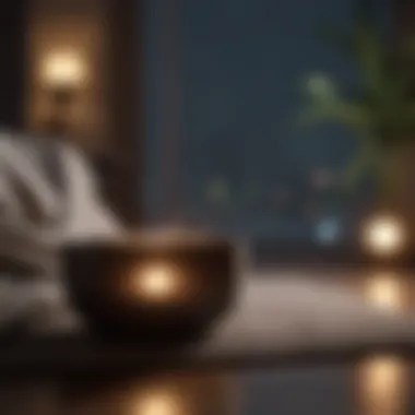 Establishing a Calming Nighttime Routine A relaxing nighttime routine with soft lighting and calming elements