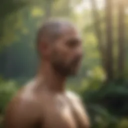 Mindfulness practice with serene nature background