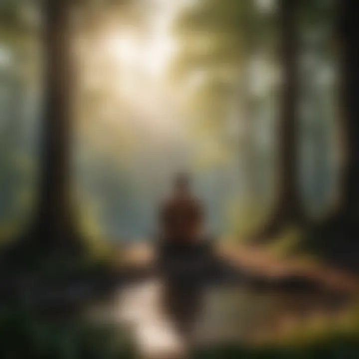 Illustration of a person practicing mindfulness in a peaceful environment