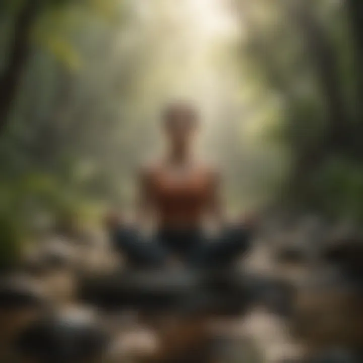 Mindfulness meditation in serene setting