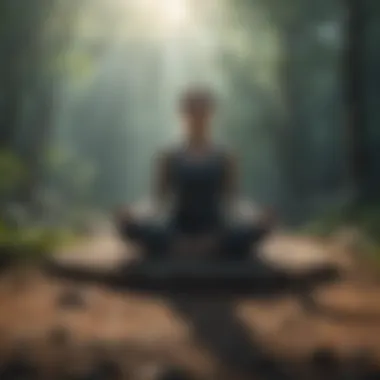 A focused individual practicing meditation