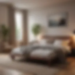 A serene bedroom environment promoting relaxation