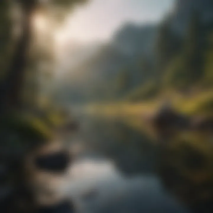 A serene landscape illustrating mindfulness and tranquility