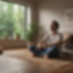 A serene environment with calming elements to support mental health.