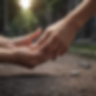 Extending a Helping Hand Friend offering a hand in support to another friend