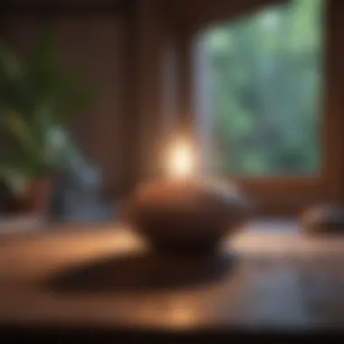 Mindfulness practice with soft lighting