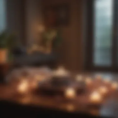 Creating a Mindful Atmosphere A tranquil meditation space adorned with candles and crystals.