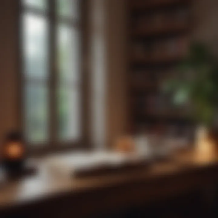 A cozy corner with books and a warm drink signifying comfort and introspection.
