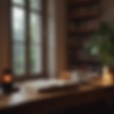 Comfort and Introspection A cozy corner with books and a warm drink signifying comfort and introspection.