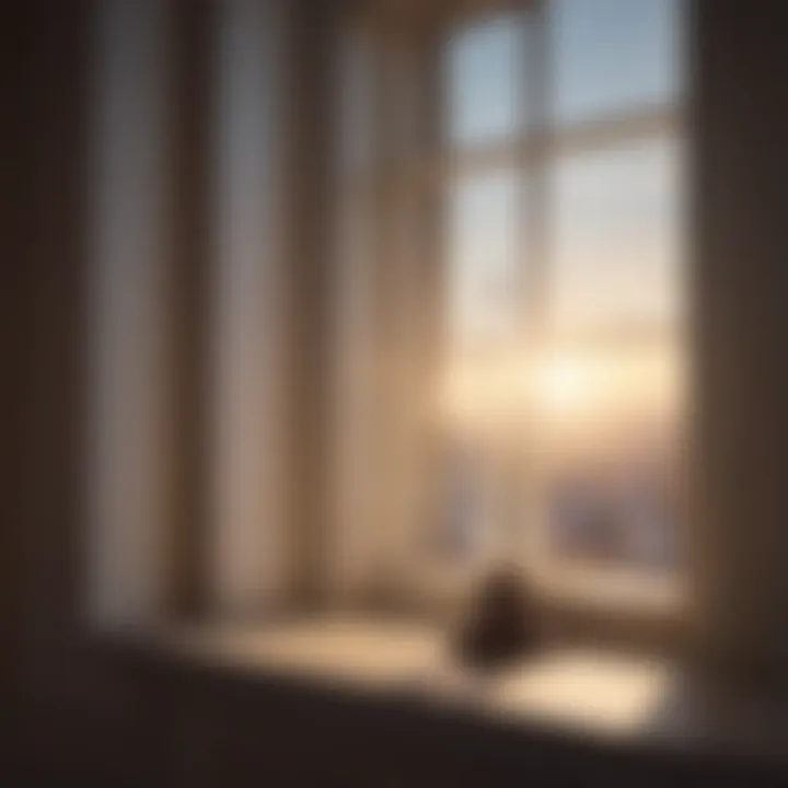 A comforting light shining through a window, representing hope and assistance.