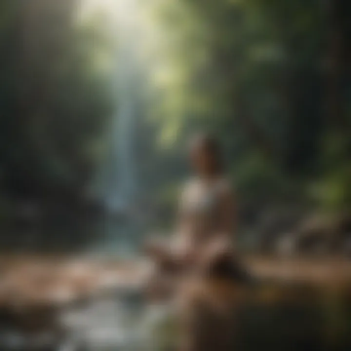 Mindfulness practice with serene surroundings